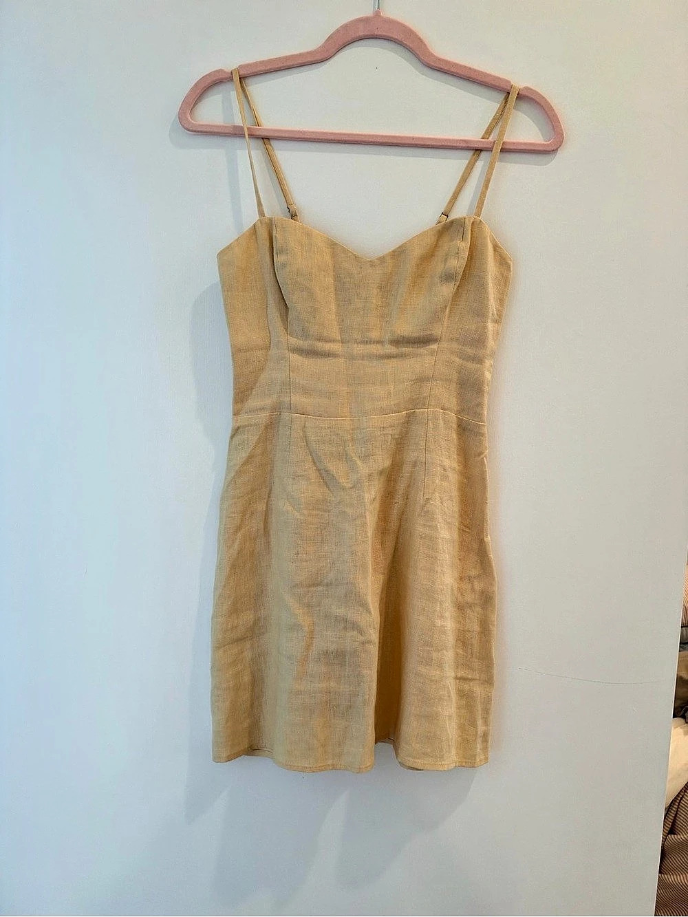 Reformation Roarke Linen Dress Yellow Size 2